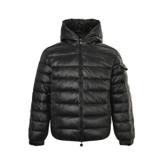 Moncler/Mask 25Fw brim quilted embroidered letter hooded down jacket