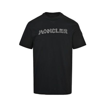 Moncler/mask space embroidered logo embroidered short sleeves