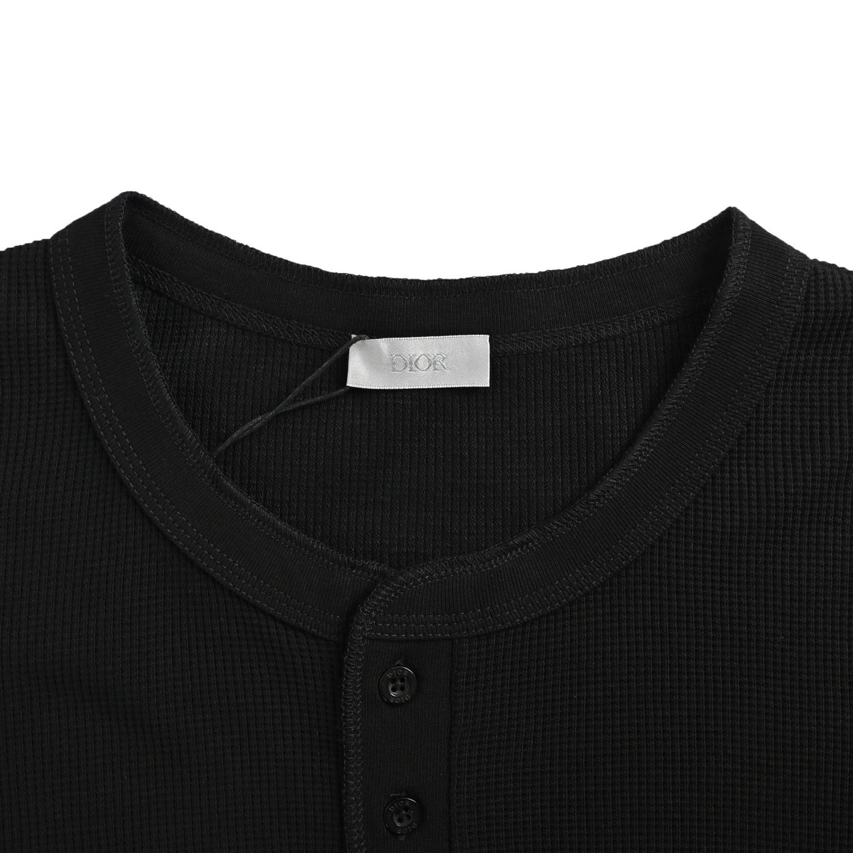 Dior Henry collar waffle old money style short sleeves
