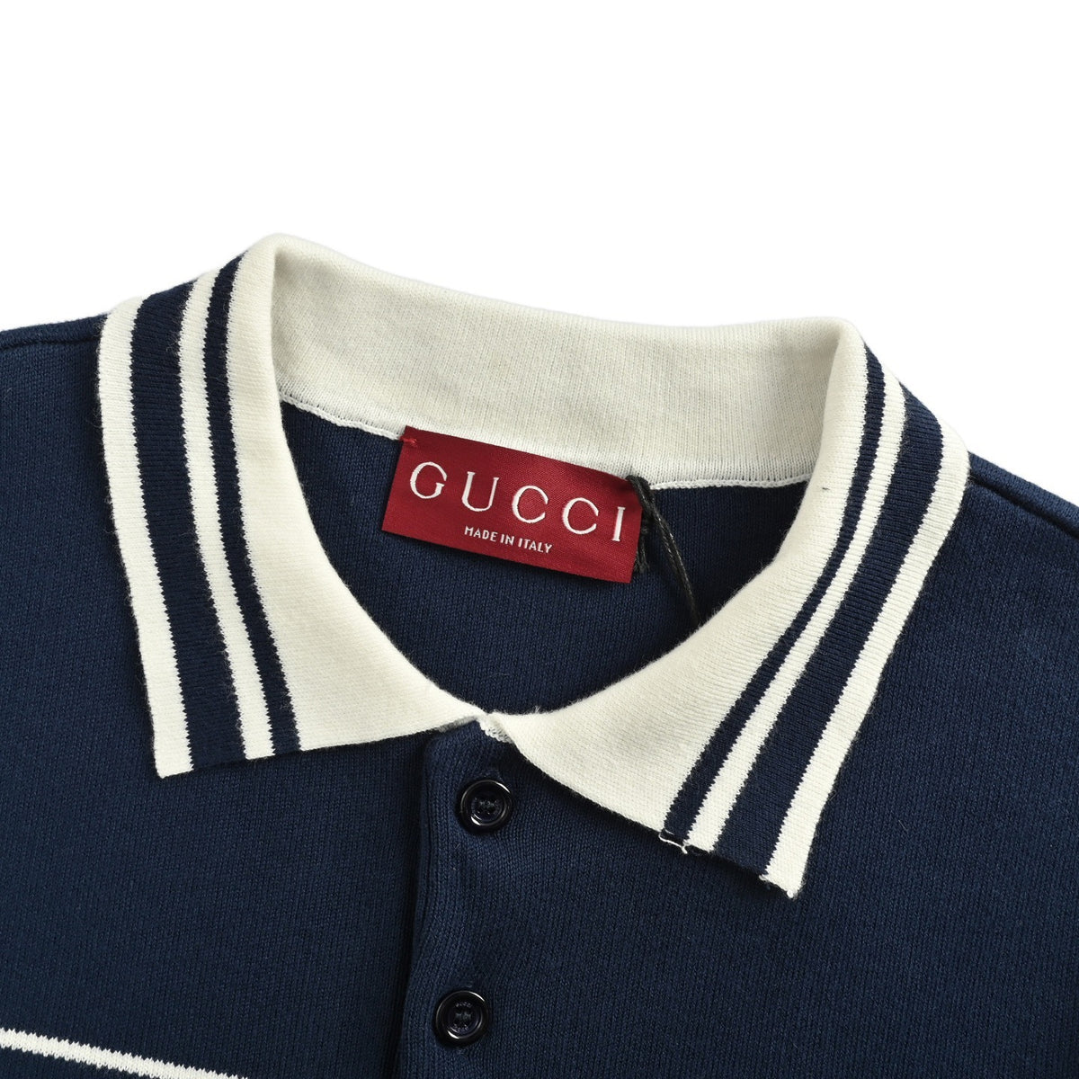 Gucci 25ss striped knitted Polo short sleeves