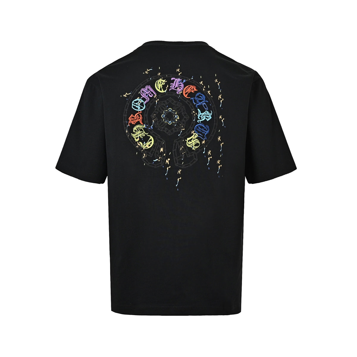 Chrome Hearts Colorful Horseshoe Appliqué Embroidered Short Sleeves