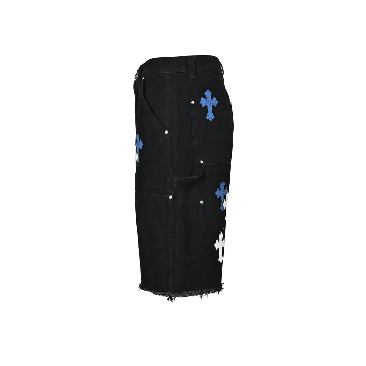 Chrome Hearts/Chrome Heart leather label cross denim shorts