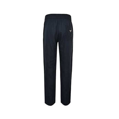 Prada triangle brand linen solid color casual trousers