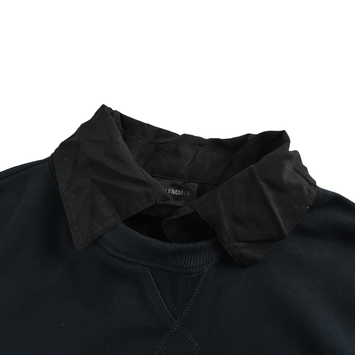 Balenciaga 25Fw fake front and back embroidered two-piece lapel sweatshirt