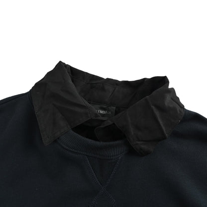 Balenciaga 25Fw fake front and back embroidered two-piece lapel sweatshirt