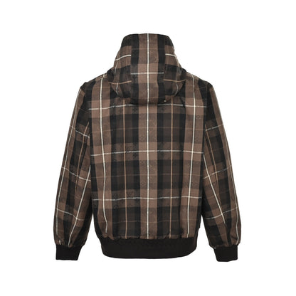 Louis Vuitton old pattern plaid letter embroidered zipper hooded jacket