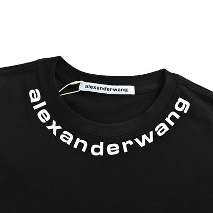 ALEXANDER WANG short sleeves with rubberized letter logo on the neckline