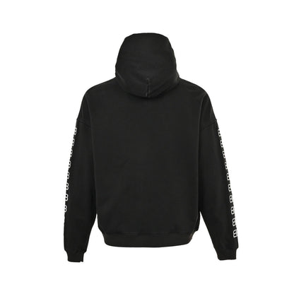 Balenciaga/Balanciaga Double B embroidered washed hooded sweatshirt