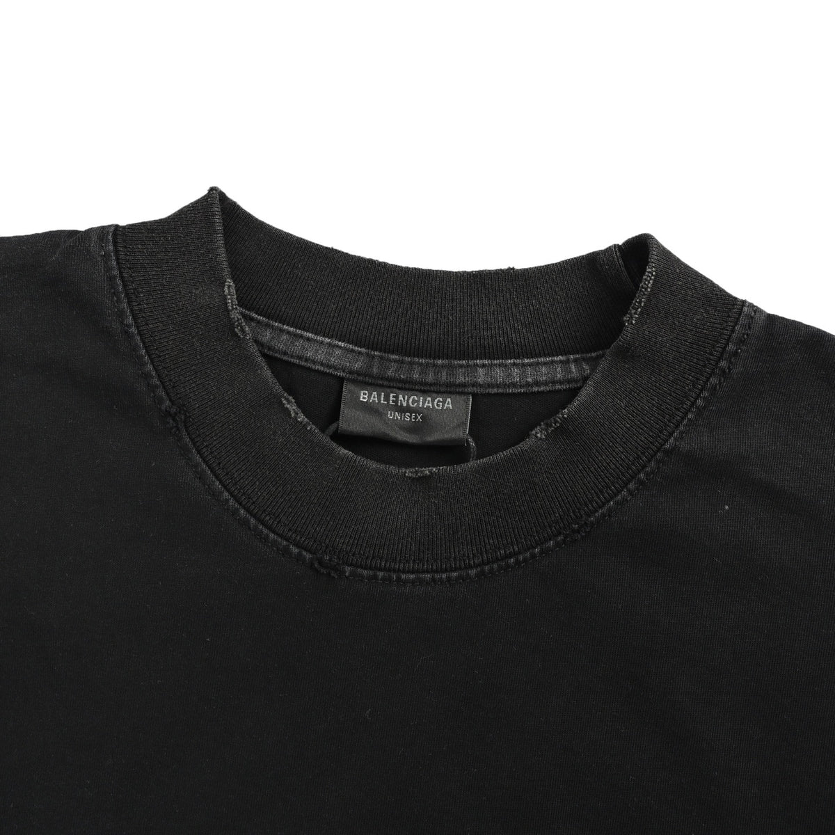 Balenciaga/Balanciaga 26ss tape printed hole washed short sleeves