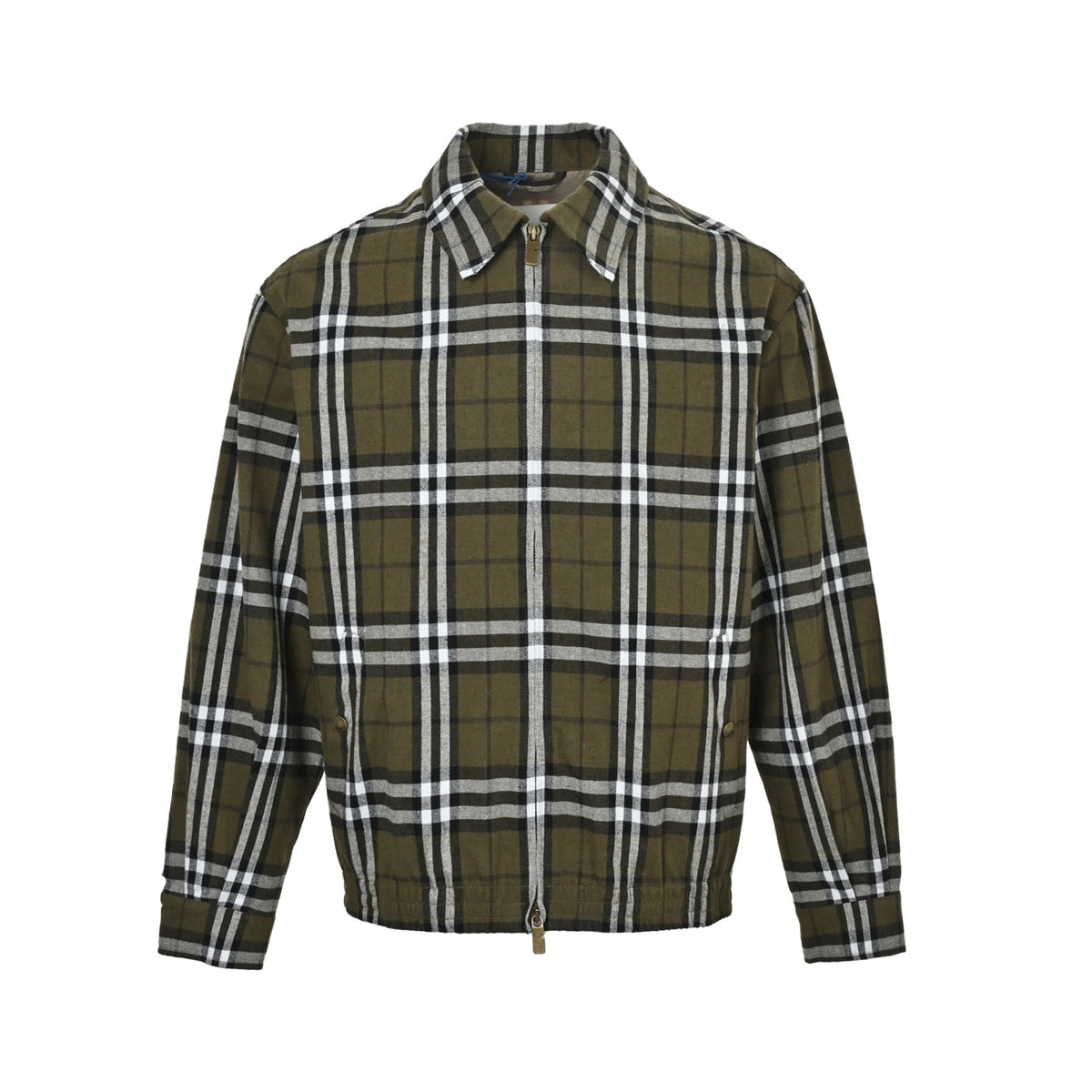 Burberry green plaid cashmere lapel jacket