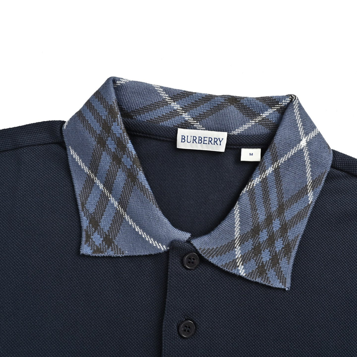 Burberry plaid stitching Polo short sleeves