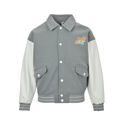 Loewe/Loewei letter embroidered patchwork baseball jacket