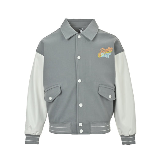 Loewe/Loewei letter embroidered patchwork baseball jacket