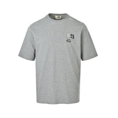 Hermes Paris Hermes leather patch logo embroidered short sleeves