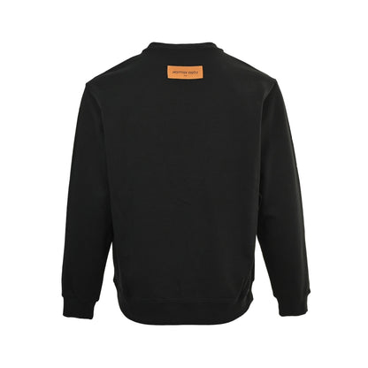 Louis Vuitton 25Fw contrasting color four-flower embroidery crew neck sweatshirt