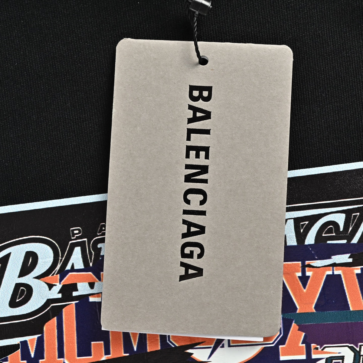 Balenciaga/Balanciaga 26ss stacked label tape printed letter embroidery short sleeves