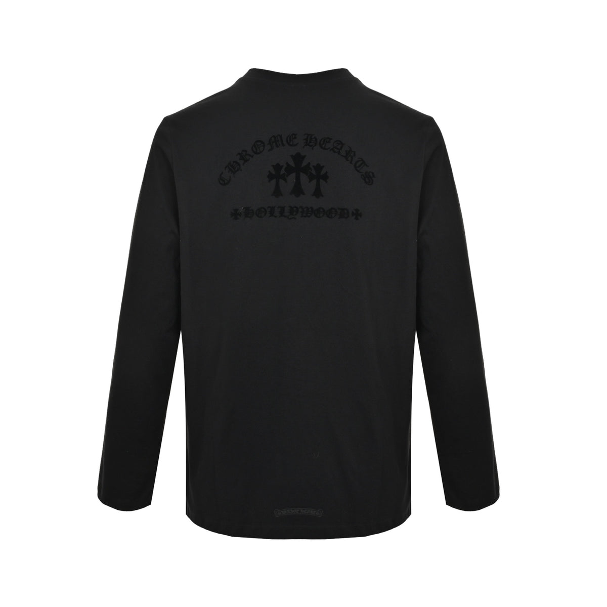 Chrome Hearts/Chrome Heart Cross Flocked Long Sleeve T-Shirt