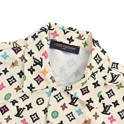 LouisVuitton/Louis Vuitton collaboration printed mulberry silk short-sleeved shirt