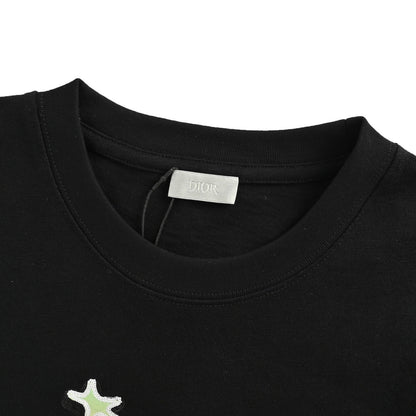 Dior 25Fw 47 gradient letter patch embroidered short sleeves