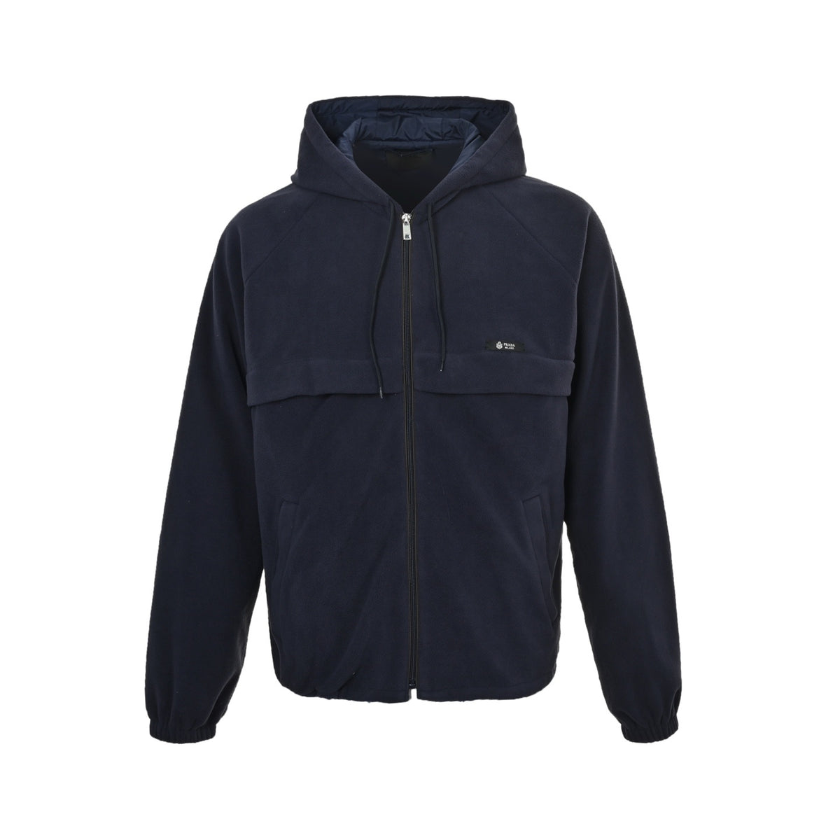 Prada polar fleece drawstring hooded jacket (navy blue)