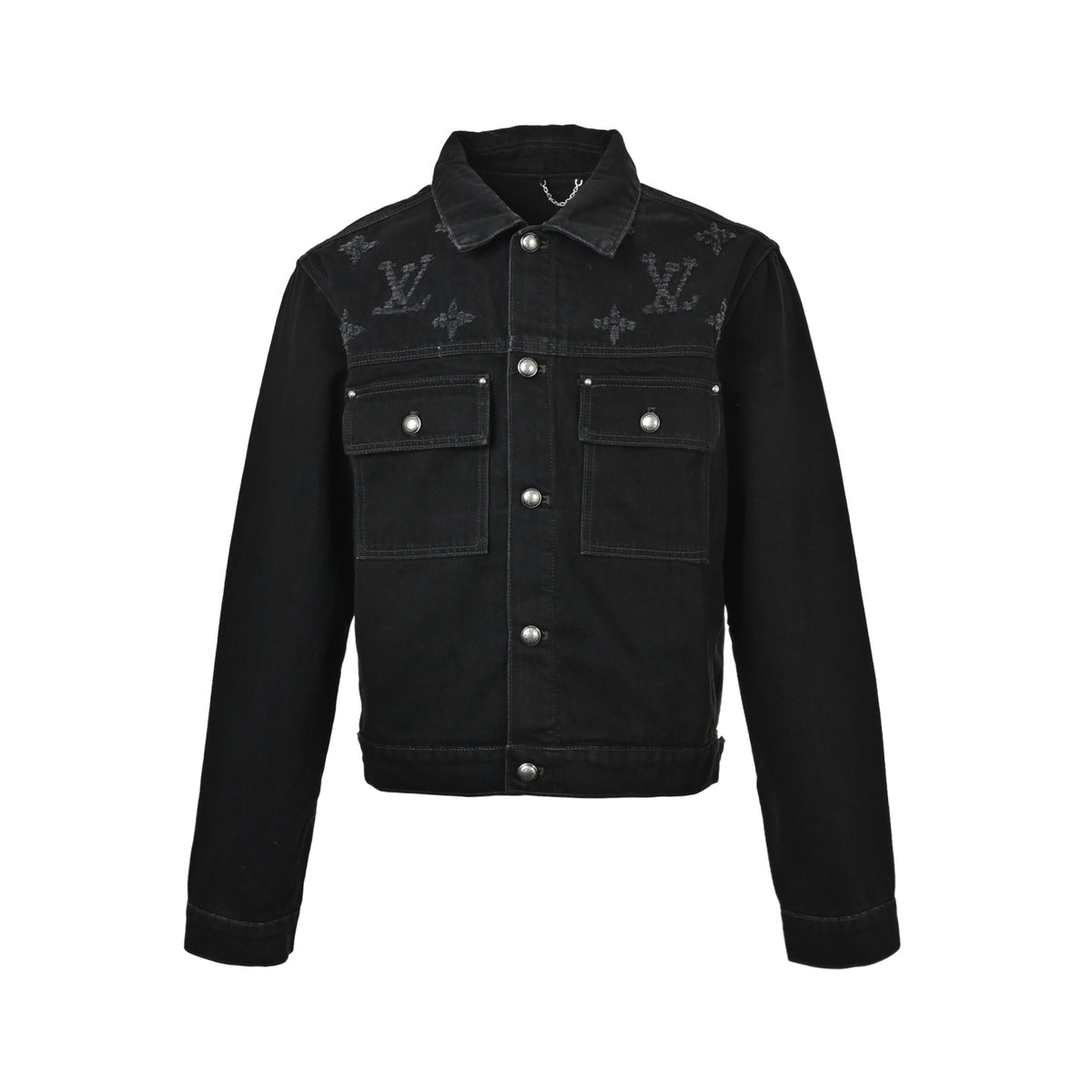Louis Vuitton washed ripped denim jacket