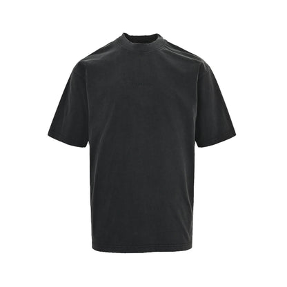 Balenciaga/Balanciaga 26ss back patch embroidered letters washed short sleeves