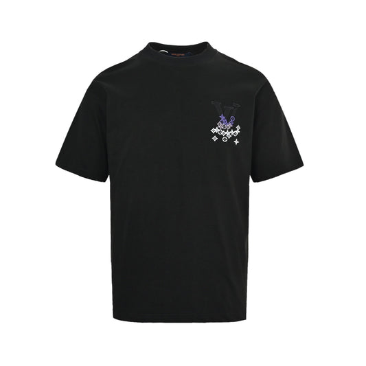 Louis Vuitton 26ss gradient old flower embroidered short sleeves