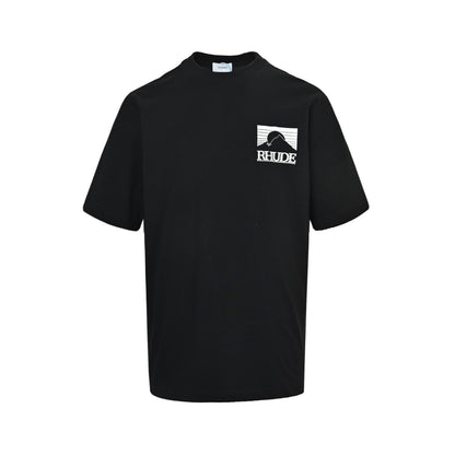 RHUDE Marlboro Mountain Sunset Print Logo American Short Sleeves