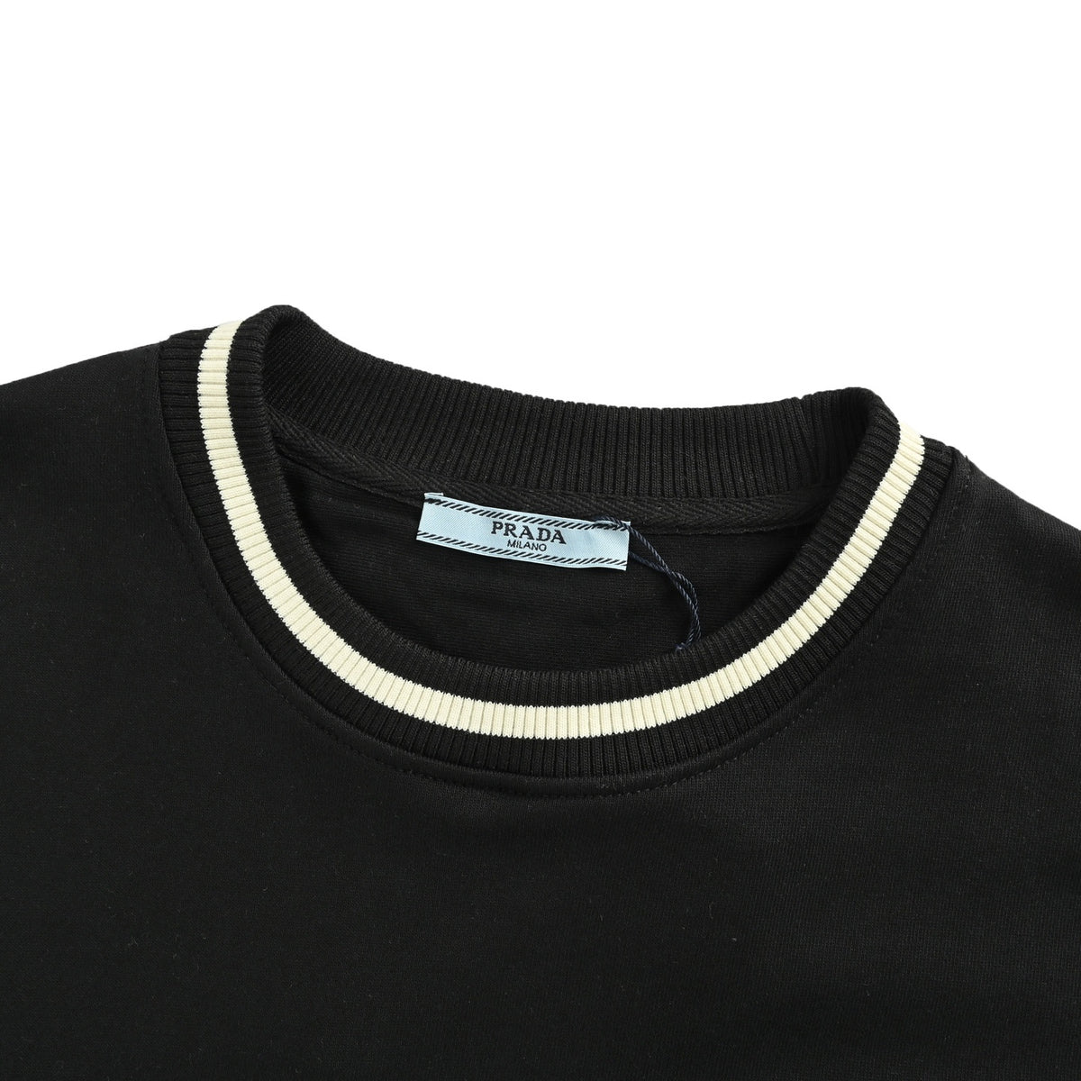 Prada 25Fw contrasting threaded patch letter embroidered round neck sweatshirt