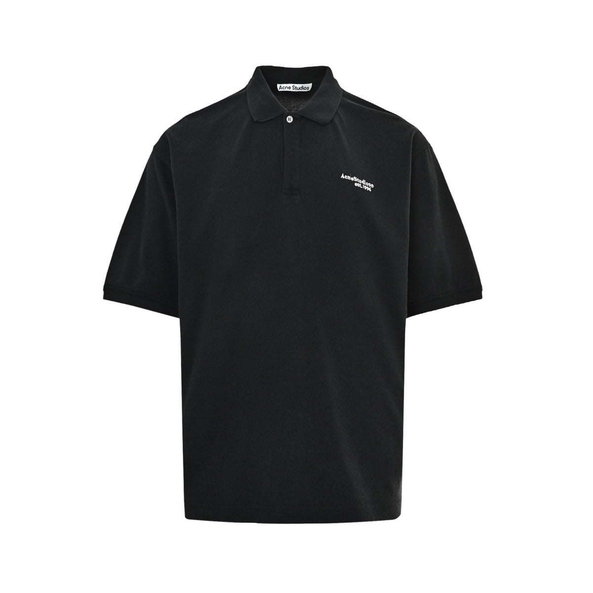 Acne Studios Letter Embroidered Washed Polo Short Sleeve