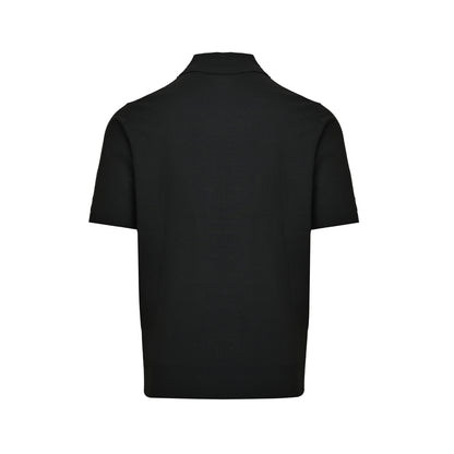 Prada embroidered logo knitted Polo short sleeves