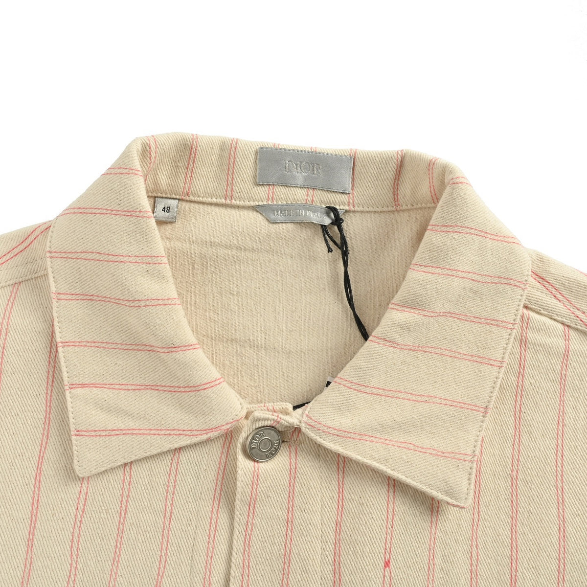 Dior 25Fw embroidered letter striped denim jacket