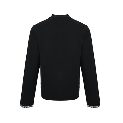 Louis Vuitton white edge knitted college style cardigan jacket