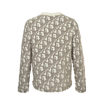 Dior 25Fw presbyopic towel jacquard zipper sweater jacket