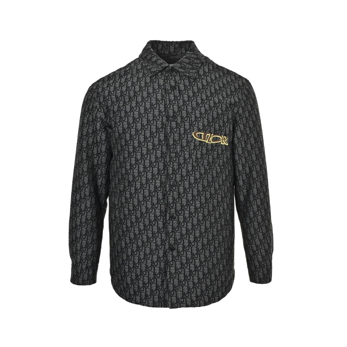 Dior all-over printed thin velvet lapel down jacket