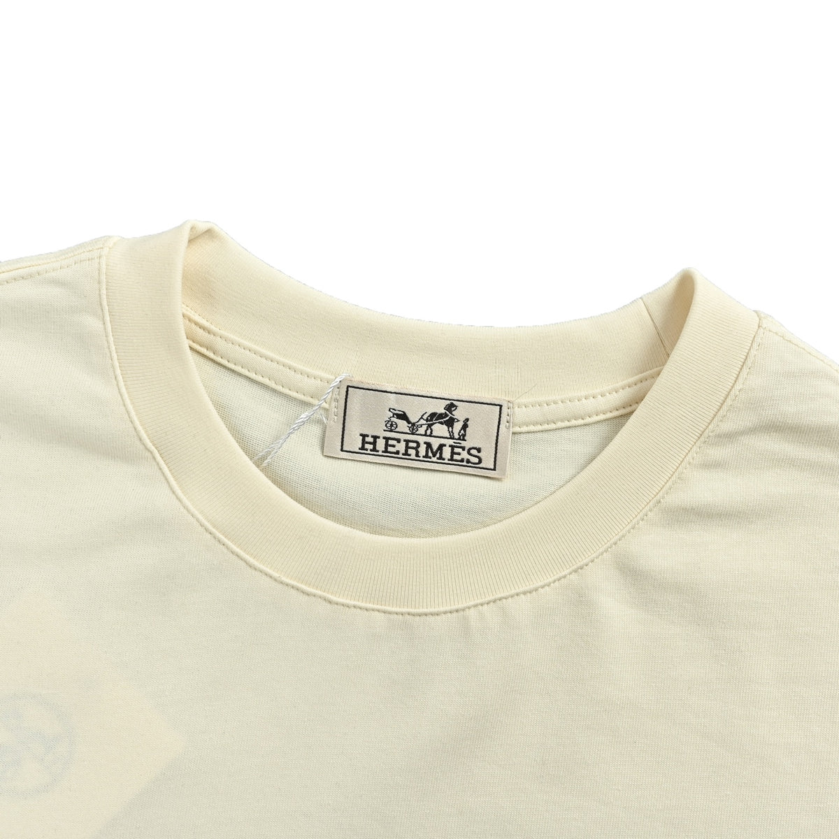 Hermes hollow flower embroidered short sleeves