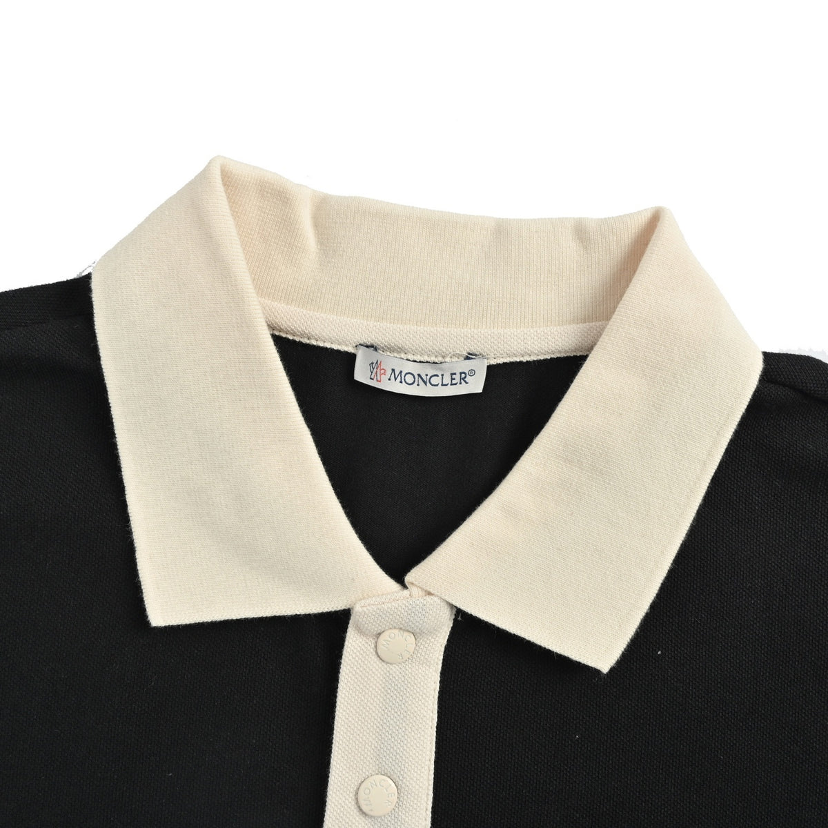 Moncler/Mask Embroidery Contrast Color Snap Button Polo Short Sleeves