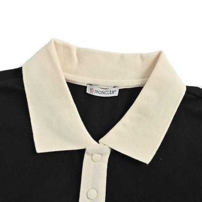 Moncler/Mask Embroidery Contrast Color Snap Button Polo Short Sleeves