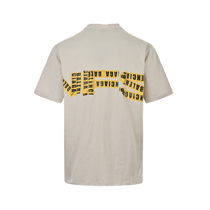 Balenciaga 24ss collection printed back tape printed short sleeves