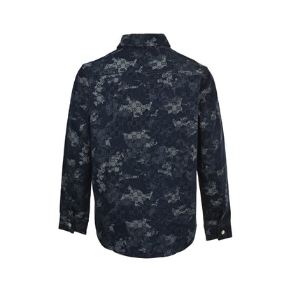 Gucci 25Fw marble old flower jacquard denim jacket