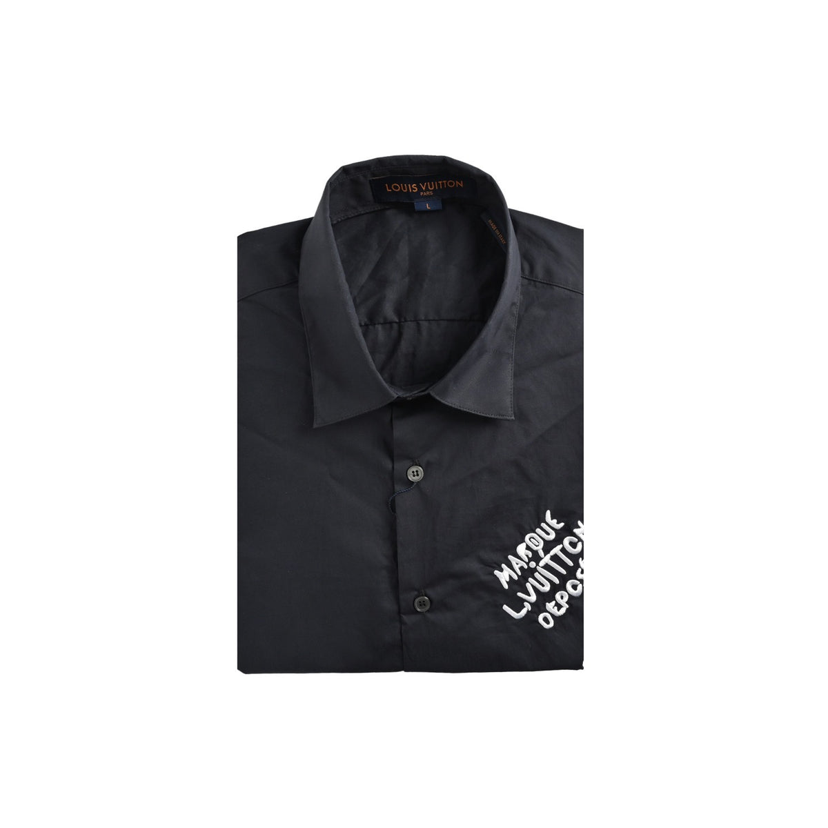 Louis Vuitton 25ss embroidered letter logo shirt