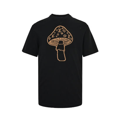 Louis Vuitton 26ss mushroom logo jacquard knitted short sleeves