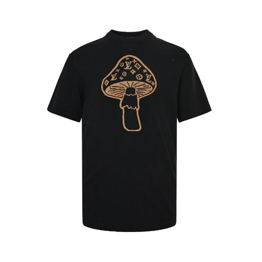 Louis Vuitton 26ss mushroom logo jacquard knitted short sleeves