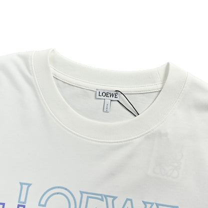Loewe/Loewei Irregular Logo Contrast Color Foam Printed Short Sleeves