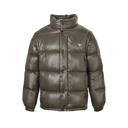 Prada triangle sleeve detachable down jacket