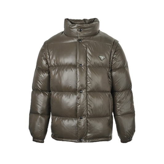 Prada triangle sleeve detachable down jacket