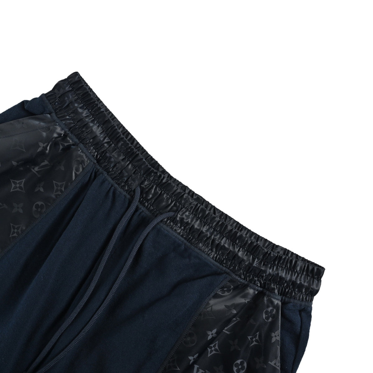 Louis Vuitton knitted jacquard splicing nylon inlaid drawstring shorts