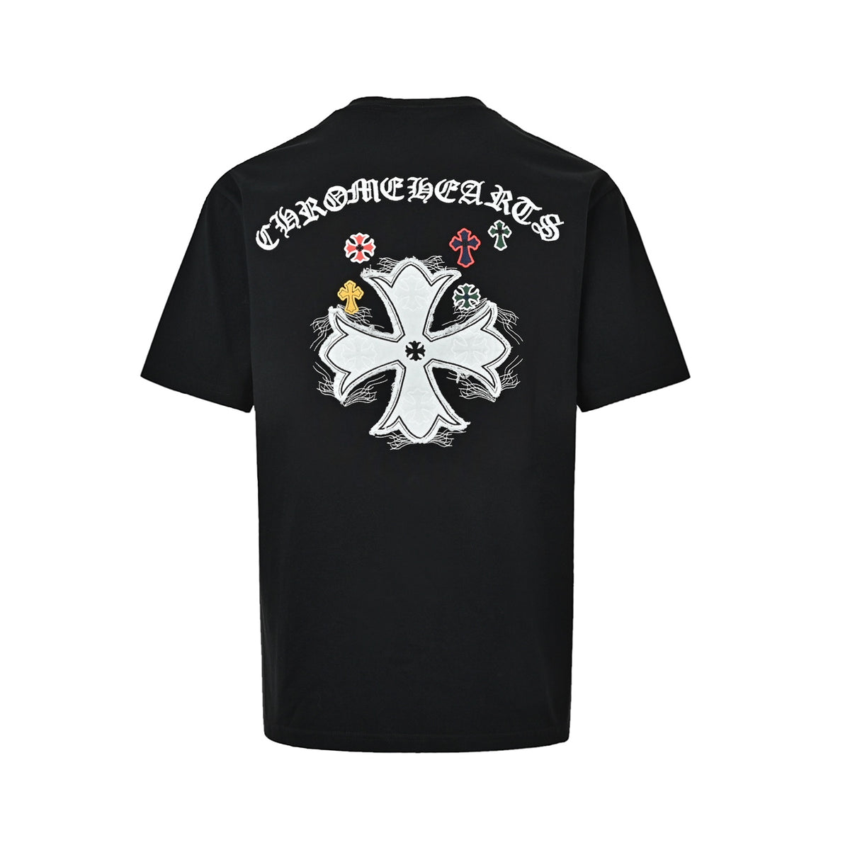 Chrome Hearts/Chrome Heart Red Label Cross Patch Embroidered Short Sleeves on Chest