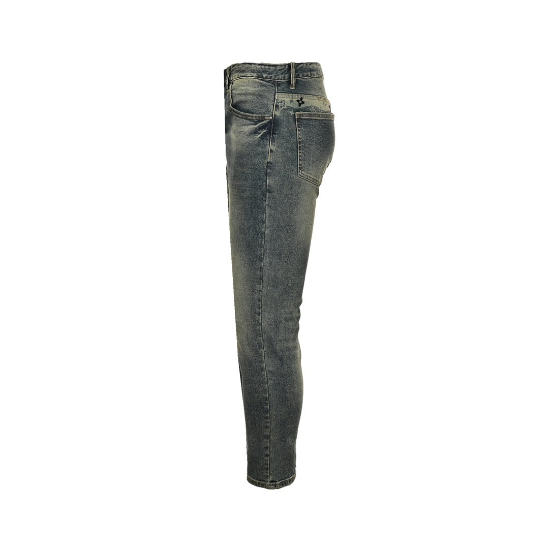 Louis Vuitton 24Fw back pocket splash lettering jeans