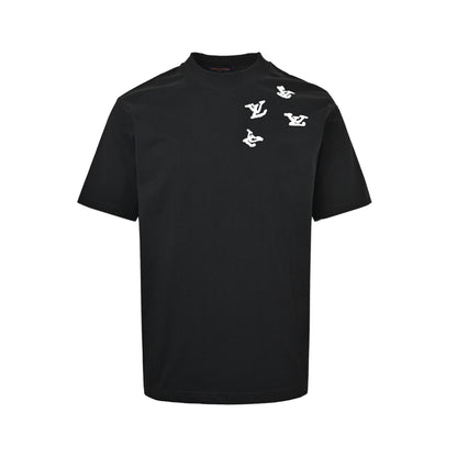 Louis Vuitton 26ss flocked presbyopia logo printed short sleeves